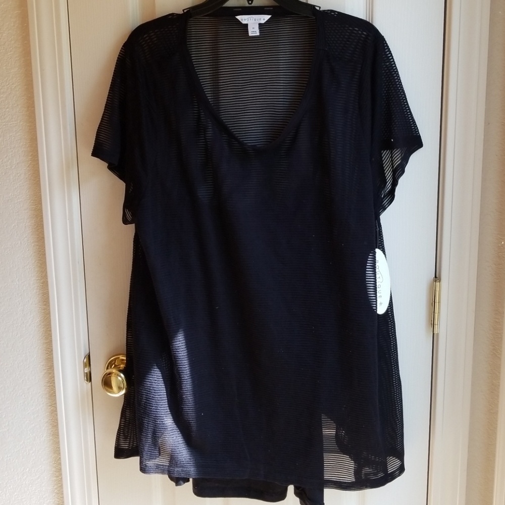 NWT BOUTIQUE NAVY BLUE 2 PIECE BLOUSE SET